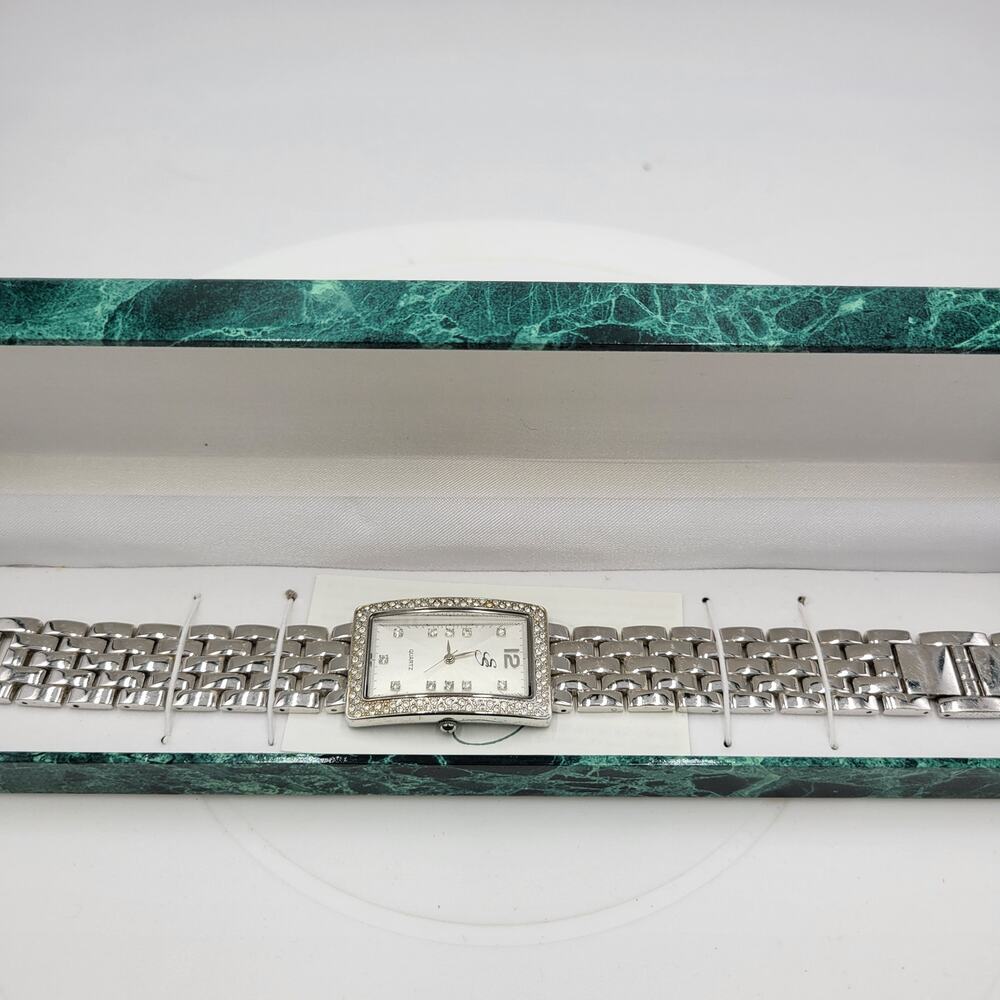 Suzanne Somers Watch Womens 9" Silver Stainless Steel Bracelet Quartz Movement - Picture 7 of 13